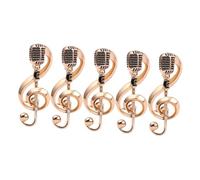 ANDRESLAD 5pcs Music Lover Badge Brooch Jewelry Hip Pop Accessories Music Note Breastpin Musical Note Pin Old Fashioned Brooch Enamel Vintage Pin Golden