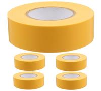 ANDRESLAD 5pcs Non-sticky Flagging Tape 16m Yellow Pvc Multi-functional Neon Plastic Marking Tape for Hazard Area, Border, and Trail Safety Warning in Industrial and Outdoor Use
