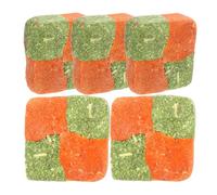 ANDRESLAD 5Pcs Pet Teething Bunny Chew Double Grass Bricks Timothy Hay Molar Cakes Natural Rabbit Snacks for Small Pets Chinchillas Guinea Pigs Teeth Grinding