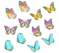 ANDRESLAD 6 Pairs Magnetic Butterfly Window Decals Rainbow Colorful Anti-Collision Screen Stickers Non-Adhesive Easy Install Decorative for Parties Weddings and Home