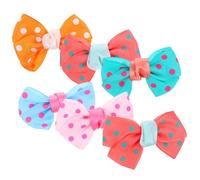 ANDRESLAD 6Pcs Bowknot Hair Pins for Pets Dot Pattern Pet Hair Clips for Dogs and Puppies Secure Hold Accessories for Everyday Wear Random Color Random Color