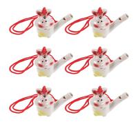 ANDRESLAD 6pcs Ceramic Bird Whistles with Rope - Small Ceramic Rabbit Whistle Set for Bird Call Training, Bath Play, and Musical Sound in Home and Outdoor Use