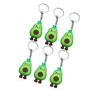 ANDRESLAD 6pcs Cute Avocado Keychain Creative Cartoon Key Ring for Bag Decoration Light Green Miniature Accessories for Gifting Valentine Day Birthdays and Anniversaries