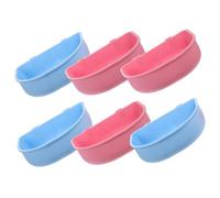 ANDRESLAD 6Pcs Hanging Hamster Bowls Safe Cage Water and Food Dish for Small Pets Chinchilla Rabbits Pink and Blue Pet Feeding Accessories