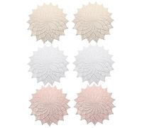 ANDRESLAD 6pcs Hollow Out Round Table Mats Heat Resistant Party Placemats Nordic Luxury PVC Dining Table Centerpiece Decoration with Gold and Rose Gold for Weddings Holiday Events