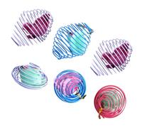 ANDRESLAD 6pcs Interactive Cat Spring with Plush Caged Mouse Balls, Colorful Stretchable Coil Cat for Pet Training and Indoor Play