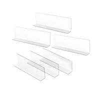 ANDRESLAD 6pcs L-shaped Shelf Dividers 20cm Height Plastic Storage Baffles for Supermarket Shelves Adjustable Closet Partition for Organizing Goods for Retail and Home Use
