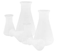 ANDRESLAD 6pcs Plastic Erlenmeyer Flasks Graduated Transparent Conical Lab Bottles for Students Chemistry Experiments with Precise Measurement and Clear Observation