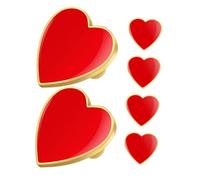 ANDRESLAD 6Pcs Red Enamel Heart Brooch Pins Set Metal Lapel Pins for Shawl Cardigan Scarf and Jacket Accessories Valentines Day Love Corsage for Women