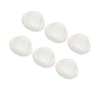 ANDRESLAD 6Pcs Small Pearlescent White Seashell Candy Boxes Plastic Shell-Shaped Jewelry Tray and Trinket Storage for Wedding, Party Favors, and Packaging
