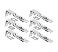 ANDRESLAD 6pcs Stainless Steel Flush Bolt Door Latch Lock with Hidden Latch Functionality for Sliding and Interior Doors, Easy Installation, Silver Finish, for Hospitals and Noise Sensitive