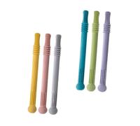 ANDRESLAD 6Pcs Teething Straw Hollow Molar Stick Playthings for Newborns Soft Chew with Flexible Design to Soothe Gums and Prevent Finger Biting Random Color