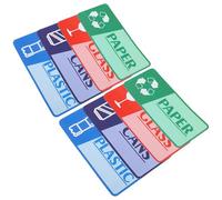 ANDRESLAD 8 Sheets Self-adhesive Waste Basket Labels for Recycling Trash Bins Fade-resistant Garbage Collection Reminder Signs for Household Office Paper Glass Plastic Sorting
