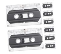 ANDRESLAD 8pcs Blank Audio Cassette Tapes with Clear Protective Cases for Music Speech Recording DIY Retro Party Messages Teaching Voice Recording
