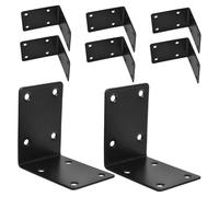 ANDRESLAD 8pcs Heavy Duty Raised Bed Corner Brackets Black Metal Right Angle Shelf Support for Flower Pots and Garden Furniture Stability