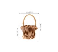 ANDRESLAD 8Pcs Mini Handheld Wicker Basket with Handle, Small Rattan Flower Harvest Basket for Dollhouse, Picnic, Fairy Garden and Party Storage, 5X8Cm Miniature Woven Tote for Uk Use