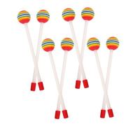ANDRESLAD 8pcs Rainbow Color Percussion Mallets Drumsticks for Lightweight Practical Musical Instrument Sticks with Non-cracking Heads Easy-grip Lollipop-shaped Drum Sticks for Music