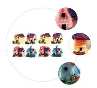 ANDRESLAD 8pcs Resin Miniature Houses Resin Ornaments for DIY Micro Landscape Garden Patio Desktop Decoration Artistic Vivid Village Villas for Fairy Garden and Plant Decor