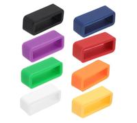 ANDRESLAD 8pcs Silicone Watch Band Strap Loops Anti-fall Buckle Rings for Secure Fit Replacement in White Yellow Purple Green Blue Black Orange