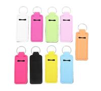 ANDRESLAD 9pcs Colorful Lipstick Holder Keychain Rubber Protective Cover for Lip Balm Compact Lipstick Carrying Case for Travel