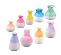 ANDRESLAD 9pcs Miniature Scene Layout Props Set - Small Resin Vases, Flowerpots, Cake and Car Model Decorations - Mini House Simulation Accessories for Garden and Home Display