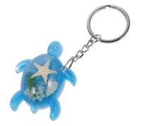 ANDRESLAD Adorable Resin Turtle Keychain Pendant Cute Bag Keychain Ornament Iridescent Blue for Keys Handbags and Luggage Multifunctional Accessory for Adults