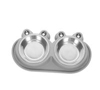 ANDRESLAD Ant-away Double Pet Feeding Bowls with Stainless Steel Moat Design and Nonslip Base Dual Food and Water Feeder for Small to Medium Cats and Puppies