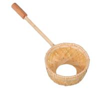 ANDRESLAD Bamboo Weaving Tea Strainer Handheld Loose Leaf Tea Filter Natural Breathable Material with Long Handle Easy to Clean for Daily Use