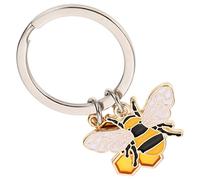 ANDRESLAD Bee Keyring Honeycomb Pendant Metal Keychain Adorable Decorative Boys and Girls Keychain for Bag