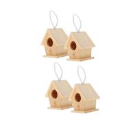ANDRESLAD Bird Houses for Garden 4pcs Unfinished Wood Bird Houses Nest Hanging Mounting Bracket