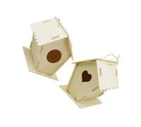ANDRESLAD Birdhouse for Garden Wooden Birdhouse Solid Birds Nest Educational Puzzle Toy