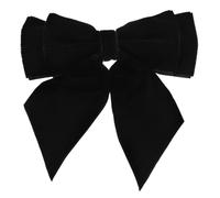 ANDRESLAD Black Velvet Bow Tie Brooch Double Layer Fabric Bowknot Pin for Women, Large Bow Brooch Neck Decoration, Elegant Collar Accessory for Dresses and Formal Wear