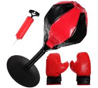 ANDRESLAD Boxing Ball with Gloves and Manual Inflator Desktop Speed Punching for Boys and Stress Relief Exercise with Stable Thick Base Lightweight and Training Kit Random Color