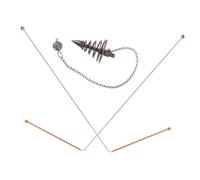 ANDRESLAD Brass Dowsing Rods Kit Lightweight Divining Pendulum with Pendant for Ghost Hunting Water Divination and Treasure Prospecting Outdoor Exploration Tool