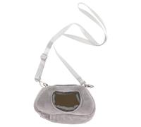 ANDRESLAD Breathable Hamster Carrier Bag Flat Bottom, Portable Sugar Glider Pouch and Small Animal Travel Handbag for Rabbits, Rats, and Guinea Pigs Grey Outdoor Pet Carrier