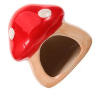 ANDRESLAD Ceramic Hamster House Mushroom Shape Cooling Hideout for Small Pets Stable Nest for Rest and Play Private Space to Sleep Quality