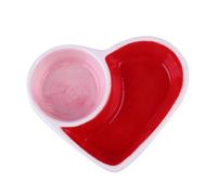 ANDRESLAD Ceramic Pet Feeding Bowl Double Heart Design Small Pottery Food and Water Feeder for Hamsters Cats Suitable for Small Animals