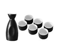 ANDRESLAD Ceramic Sake Bottle and Cup Set Traditional Japanese Porcelain Rice Wine Decanter with Round Cups Stain-resistant Sake Kettle for Hot and Cold Serving Cultural Drinkware Kit for