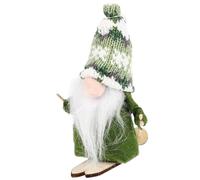 ANDRESLAD Christmas Gnome Doll Hanging Ornament Green Knit Skiing Gnome Decoration Fabric Stuffed Xmas Tree Pendant for Holiday Home Festival