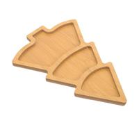 ANDRESLAD Christmas Tree Serving Dish Wooden Snack Tray Multi-Compartment Wood Appetizer Plate for Nuts Candy and Fruit Holiday Food Presentation