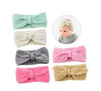 ANDRESLAD Chunky Cable Knitted Ear Warmer Headbands 6 Pack Crochet Turban Hairbands Bowknot 6 Colours for Boys and Girls and Babies