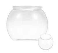ANDRESLAD Clear Small Plastic Fish Bowl Desktop Aquarium for Goldfish and Shrimp Unbreakable Round Tank for Office Decor Versatile Use for Flowers Plants and Ornaments