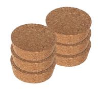 ANDRESLAD Cork Stopper for Glass Jar 6 Pieces 2.5 Inch round Natural Brown Cork Lid with Smooth Rounded Design, Suitable for Hydroponic Planter Vases and Home Decoration