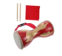 ANDRESLAD Cowhide Waist Drum Hand Drum for Adults with Traditional Chinese Dragon Pattern Percussion Instrument Kit with Mallet and Strap for Fitness and Dance Performance