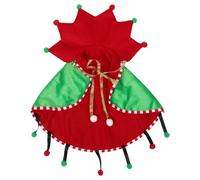 ANDRESLAD Cozy Plush Elf Cloak for Pets with Hood Christmas Pet Costume for Small Dogs and Kittens Soft Breathable Winter Cape with Fast Fastenings Holiday Dress-up Outfit for Xmas