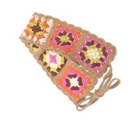 ANDRESLAD Crochet Flower Headwrap Bandana for Women Breathable Soft Scarf Headband Fashionable Hair Accessory for Casual Outdoor Yoga and Daily Wear
