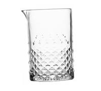 ANDRESLAD Crystal Clear Bar Mixing Glass with Thick Bottom for Stirred Cocktails Eagle Beak Pour Spout Carved Design Suitable for Home and Professional Cocktail Making