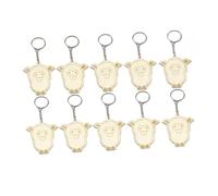 ANDRESLAD Cute Cartoon Animal Keychain Set Wooden DIY Keychains 10pcs Creative Key Ring for Boys and Girls Decorative for Bags Fun Animal Patterns