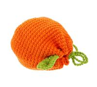 ANDRESLAD Cute Cartoon Crochet Woven Orange Coin Purse Small Coin Bag for Women Handmade Portable Wallet for Holiday