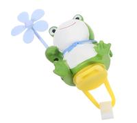 ANDRESLAD Cute Frog Bike Handlebar Propeller Decoration with Strap, Bicycle and Electric Motorcycle Accessory, Windmill Frog Ornament for Road and Mountain Bikes